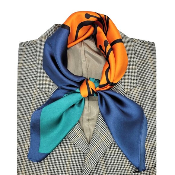 unknown Other - ✨Luxury Elegant Bandana Square Silky Scarf Soft Floral Green Blue Flowers Hyjab✨